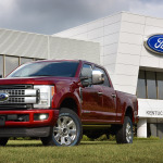 Ford officially welcomed the all-new 2017 Ford F-Series Super Duty – the toughest, smartest and most capable Super Duty pickup and chassis cab lineup ever – to Kentucky Truck Plant today with Joe Hinrichs, Ford president of The Americas, Congressman John Yarmuth of Kentucky’s 3rd District, Greg Poet of the UAW National Ford Department, Nate Berges, Ford Super Duty Insider Program participant, and several hundred Ford employees. (Photo: Business Wire)