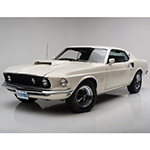 A ’69 Ford Mustang Boss 429, known as KK #1717, is one of 271 cars made in Wimbledon White and came well-equipped from the factory and will cross the Barrett-Jackson Auction block in Palm Beach. (Photo: Business Wire)