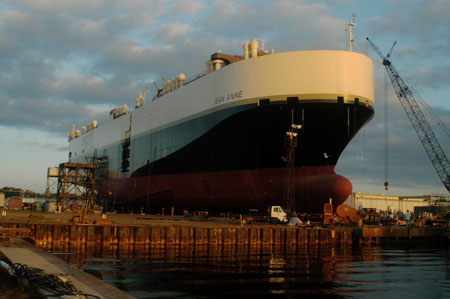 Pashas MV Jean Anne is built to transport 3,000 autos between Hawaii and the U.S. West Coast.