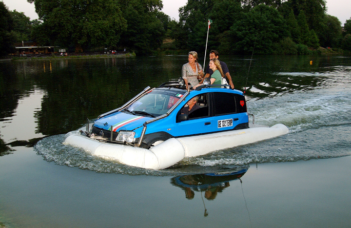 Fiat Panda Swims Channel VIDEO ENHANCED STORY