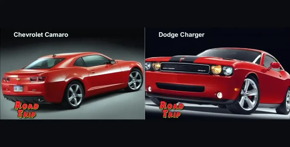  of today's hot muscle cars the Dodge Charger and the Chevrolet Camaro