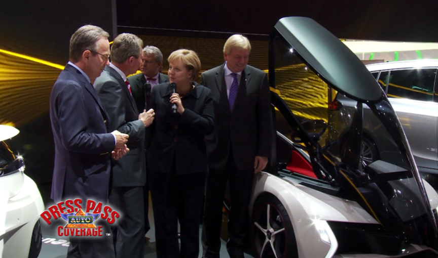 German Chancellor Angela Merkel visiting the 2011 IAA Frankfurt Motor Show