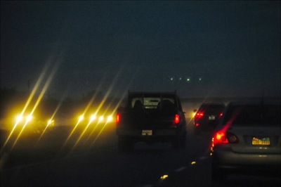driving at night (select to view enlarged photo)