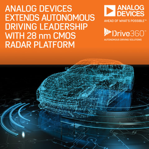 Analog Devices Extends Autonomous Driving Leadership with Drive360™ 28nm CMOS RADAR Technology Platform (Photo: Business Wire)
