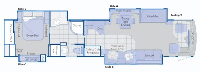2007 Country Coach Magna 630 45 Galileo Floorplan