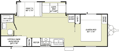 2007 Fleetwood Pioneer 26BHS Floorplan