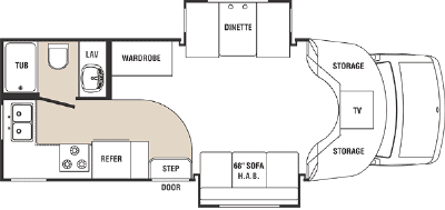 2007 Holiday Rambler Augusta B-Plus 252DS Floorplan