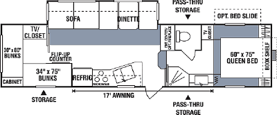 2007 K-Z Durango 315BH Floorplan