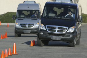 Dodge Sprinter slalom course