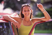 teen with keys