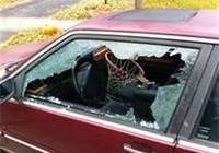 smashed car window