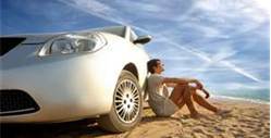 car at beach