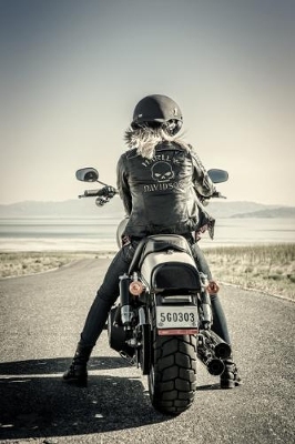 woman on motorcycle