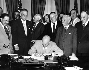 President
Eisenhower signing HR7786, changing Armistice Day to Veterans Day.