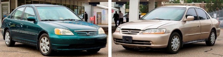 Photograph of
2001-2002 model Honda Civic and Accord