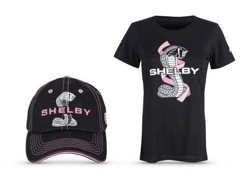 For every exclusive Shelby breast cancer awareness t-shirt or hat purchased, Carroll Shelby's Store will donate $5 to the Foundation. If purchased together, $10 will go to the charity. (Photo: Business Wire)