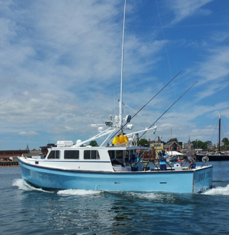 Hot Tuna boat painted with Axalta Imron marine finishes to be featured on “Wicked Tuna” television show. (Photo: Axalta)