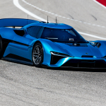 On February 23rd 2017, the NIO EP9 set the COTA track record with a time of 2 minutes 40.33 seconds and a top speed of 160 mph. On that same date, the NIO EP9 also beat the fastest lap time for a production car with a driver. The lap time clocked 2 minutes and 11.33 seconds and a top speed of 170 mph. (Photo: Business Wire)	