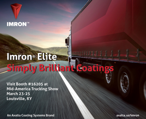 Axalta Imron Elite polyurethane coatings for heavy duty trucks will be on display at the Mid-America Trucking Show on March 23-25. (Graphic: Axalta)