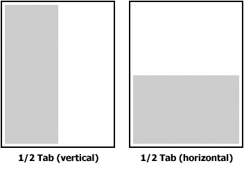 Half Tab vert./horiz.
