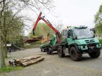Sascha Voß and his sap green Unimog U 530: Turning trees into kindling with 300 hp
