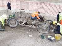 Wessex Archeology and BBC Story; 1932 MG J2 found within a World War Two artillery position